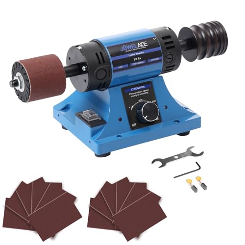 Leather Burnishing Machine | Variable Speed Leathercraft Bench Grinder, Polishing Tool, Sanding Machine, Rosewood Wheel for Leather Edge | Low Noise Motor, Standard 2x2 Inch Drum Sleeves