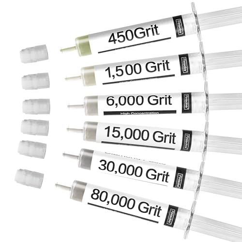 Diamond Paste Polishing and Lapping Compound Kit, 6 Pack, 450-80,000 Grit