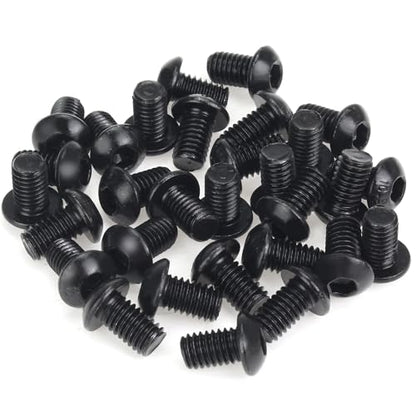 35 Pieces M6 x 10mm Button Head Socket Cap Screws, Thread Pitch 1.0mm, Sutemribor M6 Black Screws, 10.9 Grade Alloy Steel, Black Oxide Finish, Fully Threaded - size: M6 x 10mm, style: Button Head