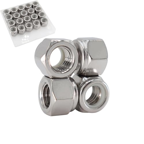 1/2-13 Lock Nut, 20Pcs 304 Stainless Steel Nylock Insert Locking Nuts - size: 1/2"-13（20 pcs）