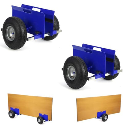 600 LBS Panel Dolly, Adjustable Drywall Dolly with 10" Tires, Door Dollies - size: Blue-2 PCS