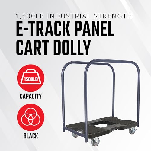 SNAP-LOC, Heavy Duty Moving Dolly 4 Wheels, 1,500 lb with Panel Bars, 4 Inch Casters, Dollies for Moving Cargo, E Strap Attachment Included, Black - style: Panel Cart Dolly, Black