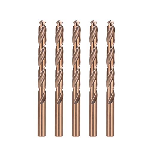 9/32 Inch Cobalt Drill Bit Set, M35 Jobber Length Twist Drill Bits,Suitable for Drilling in Hard Metal, Stainless Steel, Cast Iron,5 Pieces… - size: 9/32"（5pcs）