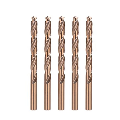 9/32 Inch Cobalt Drill Bit Set, M35 Jobber Length Twist Drill Bits,Suitable for Drilling in Hard Metal, Stainless Steel, Cast Iron,5 Pieces… - size: 9/32"（5pcs）
