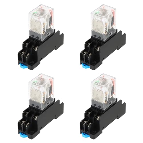 MECCANIXITY 4 Set DC12V Electromagnetic Relay 8-Pin 10A DPDT 2NO 2NC