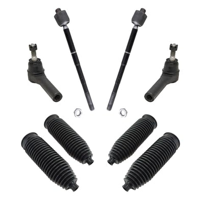 TRQ Front Driver & Passenger Side Inner & Outer Steering Kit Steering Rack - style: PSA28691