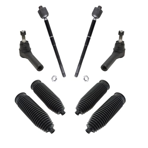 TRQ Front Driver & Passenger Side Inner & Outer Steering Kit Steering Rack - style: PSA28691