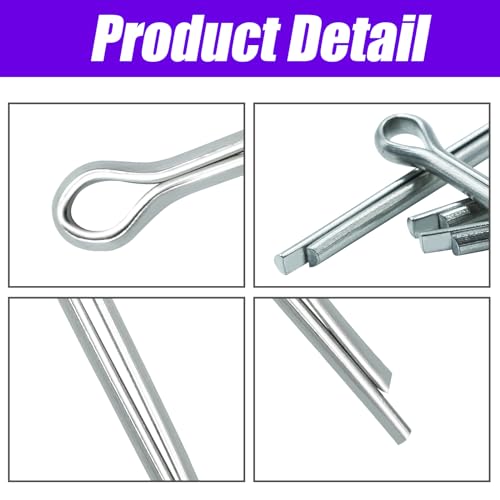 125pcs Cotter Pin Assortment Kit, 6 Sizes 304 Stainless Steel Cotter Pins Set, Split Pin Fastener Clips for Car Mechanics, Lawn Mowers, Trucks, Tractors Repair - size: 125PCS