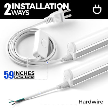 Barrina 6 Pack LED T5 Integrated Single Fixture 1FT, 600lm, 5W, 6500K - color: 6500k Super Bright White, size: 1 Foot