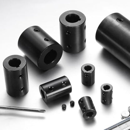 uxcell Shaft Coupling, 7/8" Bore 1-3/4" OD 2" Length Black Oxide Plated ASTM1045 Steel Rigid Coupling for 3D Printers Motor Wheel(4 Set Screws) - size: 7/8" Bore 1-3/4" OD 2" Length