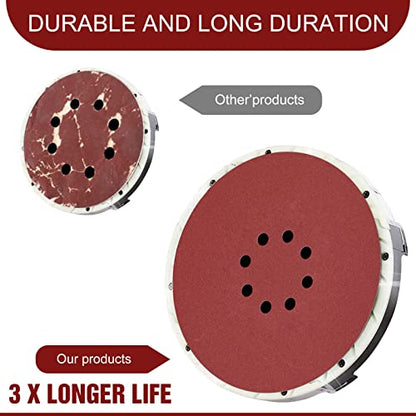 9 inch Sanding Discs 120 Grit 8 Holes Hook and Loop Sandpaper for Drywall Sander 60Pack - style: 120 Grit