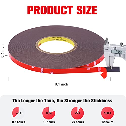 Double Sided Tape Heavy Duty, Super Strong Adhesive, 100ft x 0.39in, 2 Pack - size: 100FT (2 Pack)