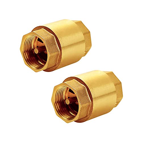 Joywayus 2 Pack Brass Check Valve 1" NPT Female Thread - size: 1" Female