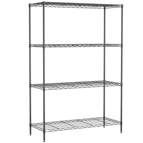 PayLessHere | 4-Tier Wire Shelf | 35" x 13.4" × 53.7" | Black - color: Black, size: 35.4L x 13.3W x 53.7H