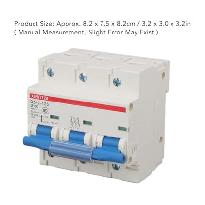 Miniature Circuit Breaker. AC Disconnect Switch Mini Circuit Breaker 3 Phase 100A 400V High Safety Overload Protection Miniature Circuit Breaker for Home Industry