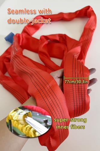 Endless Round Sling11020lb 6.5FT Sling Strap Rigging Polyester Endless Lift Sling for Hoist Heavy Duty Objects Heavy Duty Poly Lifting Sling【5T-2M】 - size: 11020lb-6.5FT
