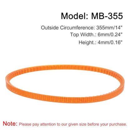 uxcell 4pcs MB Series Standard Sewing Machine Belts MB-355 Motor Drive V Belt, 355mm / 14" Outside Circumference - size: MB-355