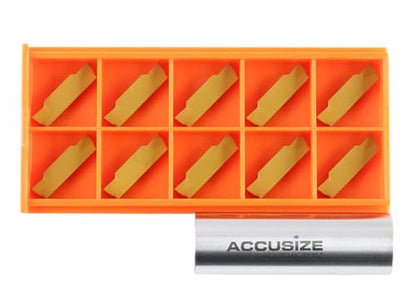 Accusize Industrial Tools Mgmn300 Tin Coated Carbide Inserts, 10 Pcs/Box, 2403-4026x10 - size: MGMN300