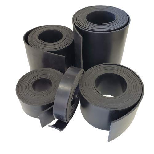Neoprene Rubber Sheet, Rolls, Strips 1/2" (.500") Thick x 1" Wide x 10' Long Solid Rubber - size: 1" x 10', style: .500" thick
