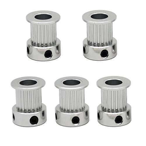5PCs Aluminum 2GT Timing Pulley 20 Teeth Bore 8mm for 3D Printer 10mm Width 2GT Timing Belt - size: 20 teeth, style: 8mm bore, for 10mm belt