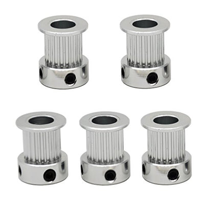 5PCs Aluminum 2GT Timing Pulley 20 Teeth Bore 8mm for 3D Printer 10mm Width 2GT Timing Belt - size: 20 teeth, style: 8mm bore, for 10mm belt