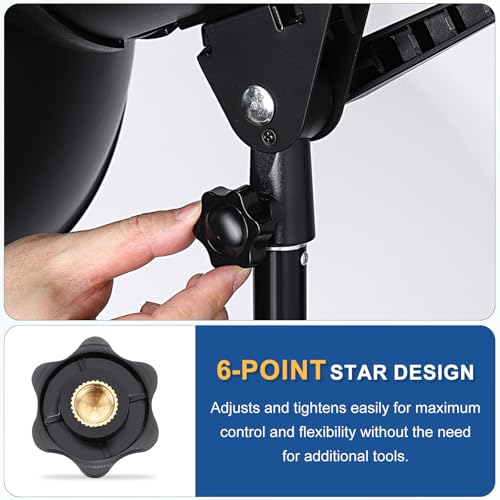 HARFINGTON Star Knob M8 Female Thread 32mm Head Brass Insert Black 3pcs - color: Black, size: M8 x 32mm