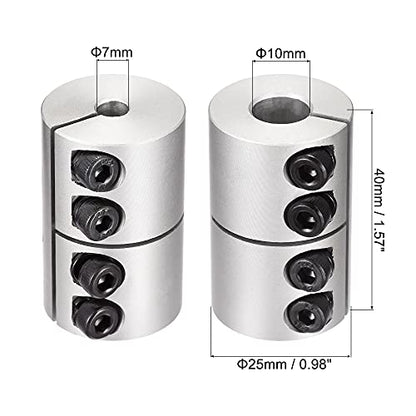 uxcell 7mm to 10mm Shaft Coupling 25mmx40mm Coupler Aluminum Alloy Joint Motor for 3D Printer CNC Machine DIY Encoder - size: 10mm x 7mm
