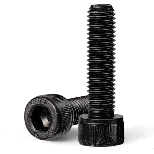 M12-1.75 x 45mm 6pcs Hex Socket Head Cap Screws Bolts, 12.9 Grade Alloy Steel, Black Oxide Finish, Metric Allen Hex Drive, Full Thread - size: M12 x 45mm(6PCS)