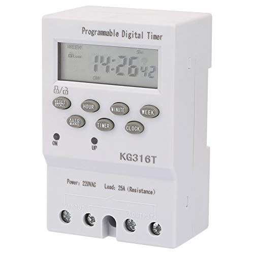 Digital Programmable Timer, Akozon KG316T 220V Microcomputer Time Control Switch Programmable Automatic Digital Timer Switch