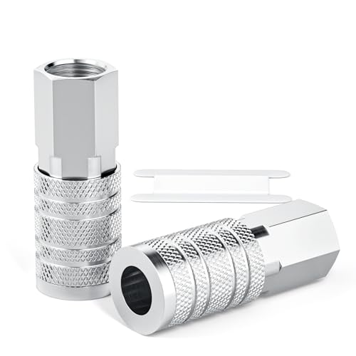 GASHER 2PCS 1/2-Inch Female Quick Connect Air Coupler, 1/2 Basic Flow Industrial Coupler，For Air Compressor Quick Connect Air Hose Fittings Set - size: 1/2" FNPT - 1/2Flow