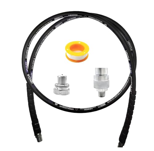 6' 10150psi High Pressure Hydraulic Hose Coupler 3/8" NPT thread Hydraulic Hose Assembly,1/4" ID x 6ft (BLACK, 6' 10150 PSI 3/8")