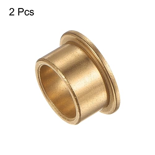 HARFINGTON 2pcs Flange Bearing Sleeve 16mmBore,20mmOD,12mm L,Bronze Bushing - size: 16mm x 20mm x 12mm
