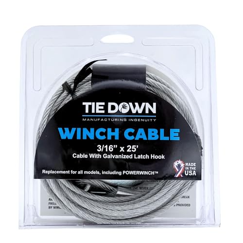 Tie Down Engineering 59385 Winch Cable 3/16" x 25' - size: 3/16 in x 25 ft