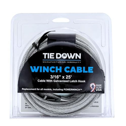Tie Down Engineering 59385 Winch Cable 3/16" x 25' - size: 3/16 in x 25 ft