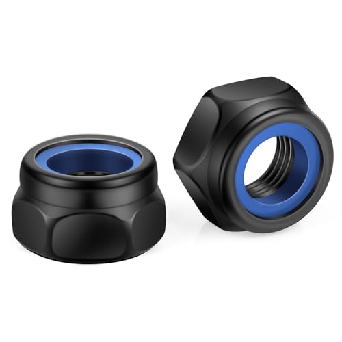 20 PCS 1/2-13 Nylon Insert Locknuts, Standard Inch Thread Self-Lock Nylon Inserted Hex Lock Nuts, Black Coating - size: 1/2"-13