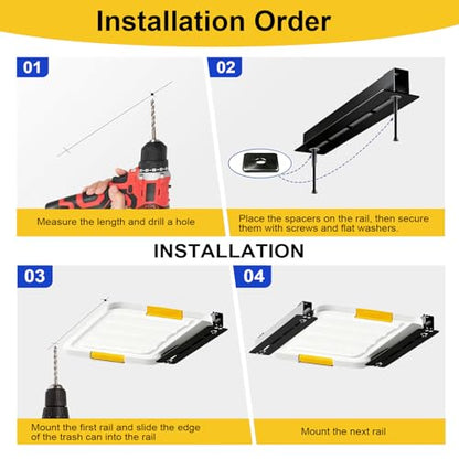 Garage Ceiling Storage Racks, Ceiling Mount Bin Holder, 4 Sets for 3 Bins - size: 4 Pack