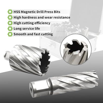 6Pcs Annular Cutter Set 7/8"- 2" with 3/4 Inch Welded Shank - size: 2" cutting depth, style: 6Pcs