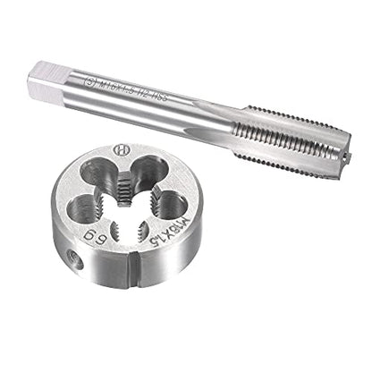 uxcell M16 x 1.5mm Metric Tap and Die Set, Machine Thread Screw Tap with Round Threading Die, Tap & Die Kit for Nut Screw Bolt Thread Repair - size: M16 x 1.5mm