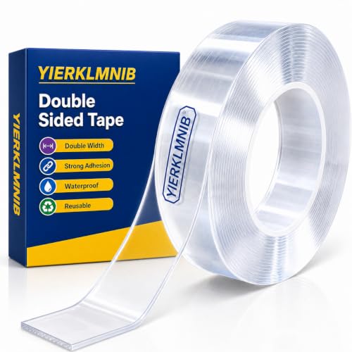 Double Sided Tape Heavy Duty, Nano Clear Mounting Tape, Picture Hanging Poster Carpet Tape for Walls, Dorm Office School Outdoor, Removable Adhesive【1 Rolls】（9.85FTx1.2in - size: 9.85 Feet