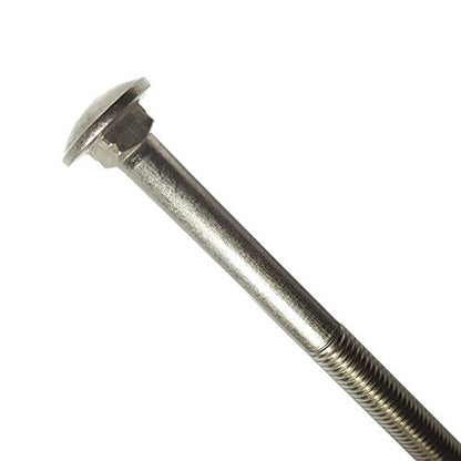5/16-18 x 8" Carriage Bolts, Round Head, Square Neck, Stainless Steel 18-8, Partial Thread, Plain Finish, Flat Point, Quantity 5 By Fastenere - size: 5/16-18 x 8" (5 Pack)