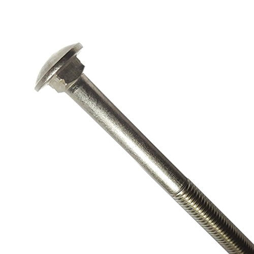 5/16-18 x 8" Carriage Bolts, Round Head, Square Neck, Stainless Steel 18-8, Partial Thread, Plain Finish, Flat Point, Quantity 5 By Fastenere - size: 5/16-18 x 8" (5 Pack)