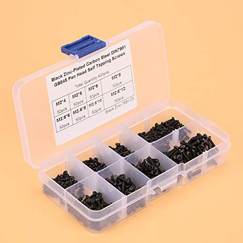 Thread Forming Screws for Plastic 400pcs M2 M2.6 Pan Self Tapping Screws Set Assortment Kit Screws Metal Screws, NOENNULLf8z5vbo1m3