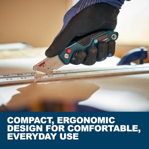 BOSCH H11-11100-1 Folding Utility Knife | Compact, Durable, 3 Blades - size: 682 in, style: Industrial
