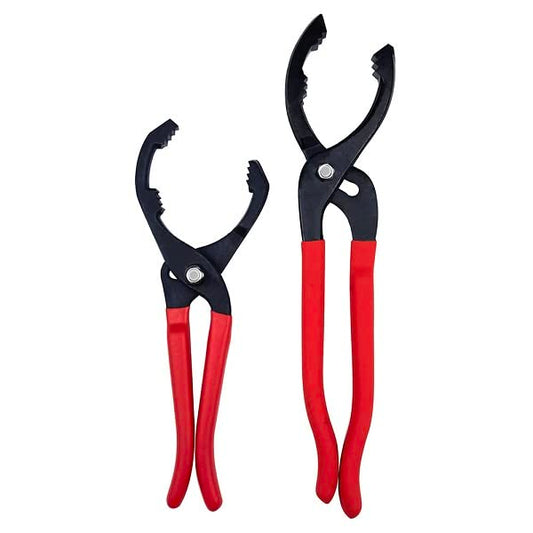 Oil Filter Wrench, 10"&12" 2PCS Adjustable Oil Filter Pliers Set, Multifunction Oil Filter Removal Tool, Ideal for Filters, Conduit, Fittings - size: 10"+12" Set
