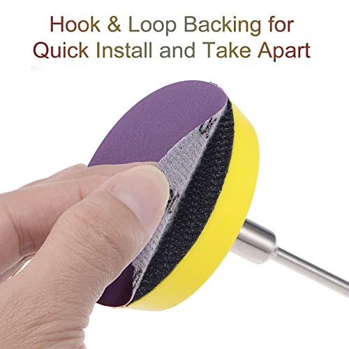 uxcell 30Pcs 3-Inch Purple Sanding Discs 180 Grits Hook and Loop Professional Aluminum Oxide Sand Paper Wet Dry Polish for Wood Metal Paint Finishing - style: 180 Grit