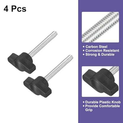 uxcell 4Pcs Clamping Screw Knob, M5 x 40mm Metric Carbon Steel t Shaped Thumb Screws Handle for Quick Remove Hand Tightening Knob Replacement - size: M5 x 40mm