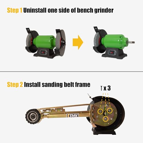 2"x48" Belt Grinder Attachment for Bench Grinders, 2x48 Inch Belt and 7 Inch Disc Sander Attachment for Bench Grinders with 5/8" Arbor - size: 2"x48"-3.5''