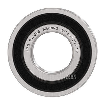 XIKE R12-2RS Sealed Deep Groove Ball Bearings, 9.525x19.05x5.556 mm, 10-Pack - size: R12-2RS - 9.525x19.05x5.556 mm