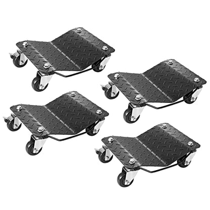 VEVOR Car Wheel Dolly, 6000 lbs/2722 kg Car Moving Cart with Brakes, Set of 4 Piece, Heavy-Duty Vehicle Dolly, Moving Cars, Trucks, Trailers, Motorcycles, and Boats - size: 4 Pack, style: 6000 LBS，4 Pack