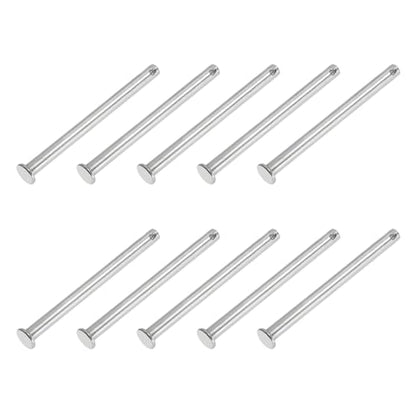 PATIKIL 6 x 80 mm Single Hole Clevis Pins, 10 Pcs 304 Stainless Steel Flat Head Pin for Hitch Pin Lock Link Hinge Systems, Silver - size: 6 x 80 x 76 mm